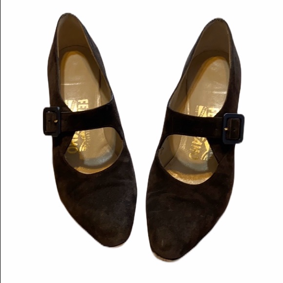 Salvatore Ferragamo Shoes - Salvatore Ferragamo Brown Suede Heels 7.5 AAA